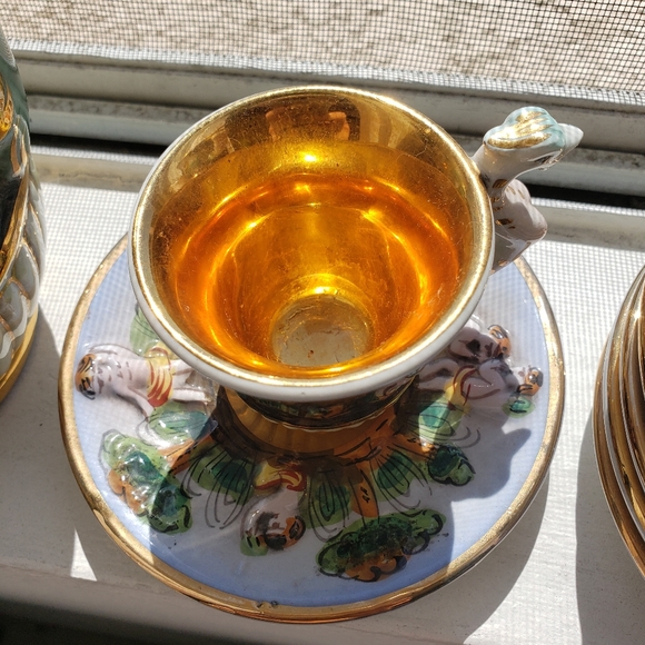 Antique Capodomonte Cherub & Seahorse # 565 w Gold - Picture 10 of 16